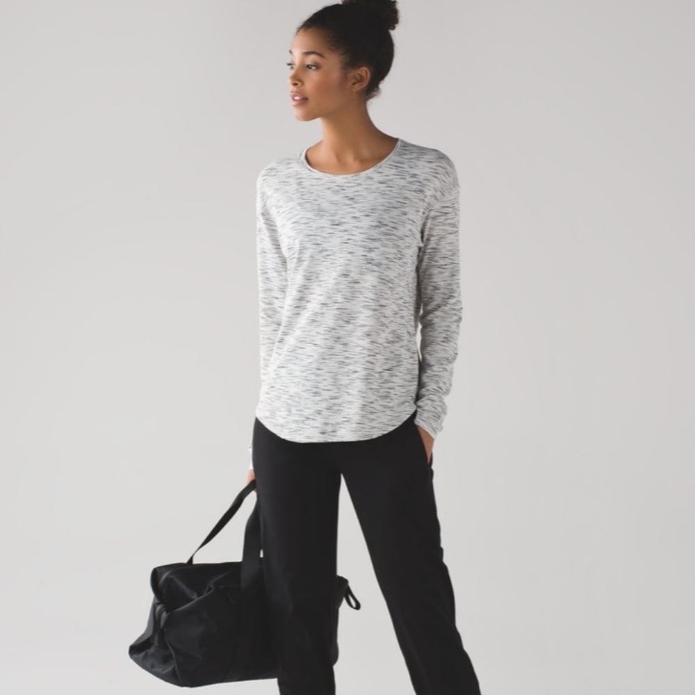 Lululemon Lost In Pace‎ Long Sleeve Tiger Space Dye Black White cons